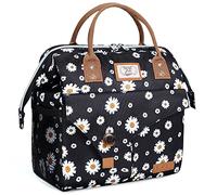 Lekespring Borsa da Pranzo Isolata per le Donne a Tenuta Stagna da Pranzo per Gli Uomini, Borsa da Pranzo Termica Ampia Aperta per la Scuola di Lavoro Picnic Viaggio 10 Litri,Daisy