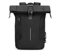 Lekespring Zaino Rolltop Uomo Donna, Zaino Porta PC 17 Pollici Impermeabile, Grande zainetto da Viaggio Uomo Rains Zaini, Zaini Lavoro Uomo Elegante per Viaggi Lavoro Università Scuola Casual - Nero