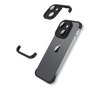 LEKEVO Frameless Fit for iPhone 15 Bumper Case with Camera Lens Protector, Slim Soft TPU antiurto Phone Cover, minimalista ma protettivo Shell (nero)