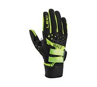 LEKI HRC Race Shark - Guanti da corsa, colore: nero/giallo fluo, EU 9.5