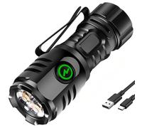 LEKIA Torcia LED 5000 Lumens Torcia Magnetica EDC Ricaricabile di Tipo C, 8 Modalità Torce Potente Professionale con Clip, Mini Torce Elettrica per EDC, Riparazione, Campeggio, Pesca, Emergenza