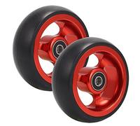 LekLai Ruote Anteriori Sostitutive per Sedia a Rotelle da 4 Pollici, Ruota in Pu Antiscivolo per Sedia a Rotelle Sportiva, Antitraccia, 2 Pezzi/Red/100Mm/4In
