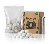 LEKOCH 100 salviette compresse usa e getta in bambù compresse bianche con tubo da viaggio mini salviette compresse portatili per il viso per viaggi, campeggio, bellezza all'aperto bianco