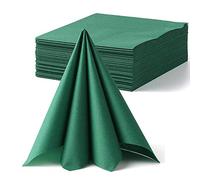 LEKOCH Tovagliolo Dinner Feel in lino con asciugamano monouso Decorativo| Asciugamani di carta per matrimoni Ristorante Feste in cucina | 40 cm x 40 cm Confezione da 50 pezzi（Verde）