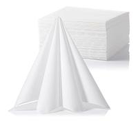 LEKOCH Tovagliolo Dinner Feel in lino con asciugamano monouso Decorativo| Asciugamani di carta per matrimoni Ristorante Feste in cucina | 40 cm x 40 cm Confezione da 50 pezzi（Bianco）