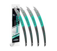 LEKOMESH Lame per sega a sciabola con denti giapponesi, 380 mm, 4 pezzi, per legno, 380 mm, 6 TPI per tagliare alberi, taglio del legno