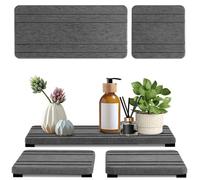 LeKu porta saponetta bagno di diatomite che assorbono l'acqua, portasapone cucina da lavandino, portasapone da viaggio per piante e articoli da toeletta (3, Grigio)