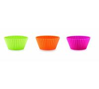 Lékué Classic - Pirottini per muffin, 7 cm, set di 12, colore magenta/arancione/verde