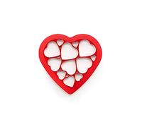 Lékué Cookie puzzle hearts, Red