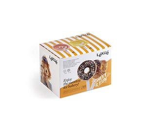 Lékué Kit 4 stampi gelato ciambella e pretzel, silicone platino
