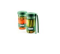 Lékué Kit di utensili per preparare sottaceti fatti in casa con contenitore di capacità 700 ml, verde, unico
