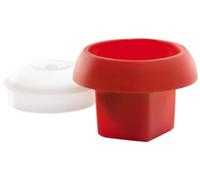 Lékué Ovo - Stampo in silicone per cuocere uova, cubico rosso - NUOVO