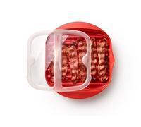 Lékué - Pentola per pancetta a microonde, rossa, 28,2x6x24,9 cm