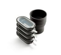 Lékué Set 4 Un. Stampo Gelato Creamy + Contenitore in Silicone, Marrone, 4 unità