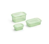 Lékué Tupper, Silicone, Verde Traslucido, Kit
