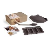 Lékué pane guscio/Stampo per baguette Set, Silicone, Marrone, 30 x 25 x 15 cm