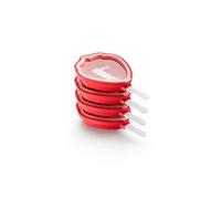 Lékué set Strawberry Popsicle muffa, in silicone, rosso, 15.4 x 9.4 x 3.3 cm