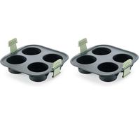 Lékué Stampo per muffin per friggitrice ad aria, 4 cav (Confezione da 2)