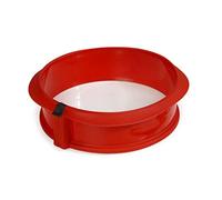 Lékué - Stampo Tondo Apribile con Piatto in Ceramica, Duo, 23 cm, Rosso