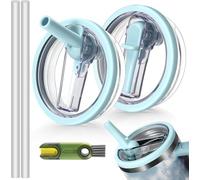 LeKuni 2 Pezzi Coperchio Impermeabile per Stanley Cup - Accessori Cup, Tappo con 40 Oz Tumbler Flip Straw, Reusable Tumbler Accessory (Blu Chiaro)