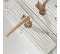 LeKuni stuoia di essiccazione per lavello in terra diatomacea, stuoia assorbente per cucina e bagno [Bianco, 60 x 10 cm]