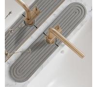 LeKuni Tappetino Lavandino Cucina, Paraspruzzi Lavello Cucina per Lavello in Pietra Diatomite, Accessori Lavello per Rubinetti per Il Bancone del Bagno [Grigio, 60x10cm]