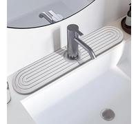 LeKuni Tappetino Lavandino Cucina, Paraspruzzi Lavello Cucina Per Lavello In Pietra Diatomite, Accessori Lavello Per Rubinetti Per Il Bancone Del Bagno [bianco, 45x10cm]