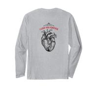 #lele backprint t-shirt cuore realistico love you forever Maglia a Manica