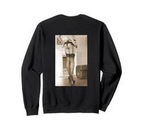 #lele bella donna in tacchi alti e lingerie maglietta in seppia Felpa