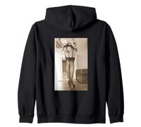 #lele bella donna in tacchi alti e lingerie maglietta in seppia Felpa con Cappuccio