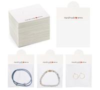 LELE LIFE 150 sacchetti per imballaggio di gioielli per piccole imprese, piccole borse trasparenti da appendere, per orecchini, bracciali, portachiavi, forniture per imballaggio, bianco