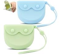 LELE LIFE 2 custodie in silicone con fori di ventilazione, supporto infrangibile con cinghia da polso, contenitore sottile per protesi da viaggio parziale per protesi dentaria notturna, custodia per