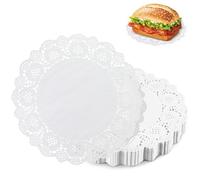 LELE LIFE 200 centrini di carta per tavoli alimentari, centrini di carta rotondi da 16 cm, per artigianato, dessert, torte, centrini bianchi per feste, matrimoni, compleanni
