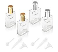 LELE LIFE 4pcs 30ml/1oz profumo atomizzatore, bottiglie spray in vetro trasparente, bottiglia quadrata portatile da viaggio bottiglia di profumo ricaricabile vuoto bottiglia di ricarica profumo