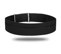 LELE LIFE Cintura da corsa con 2 tasche, ultra leggera e resistente al sudore, per uomo e donna, regolabile, cintura per soldi e telefono, per corridori, fitness, esercizi di allenamento, Nero, S 65
