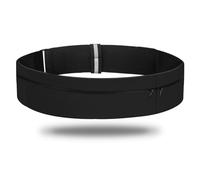 LELE LIFE Cintura da corsa con 2 tasche, ultra leggera e resistente al sudore, per uomo e donna, regolabile, cintura per soldi e telefono, per corridori, fitness, esercizi di allenamento, Nero, L 70