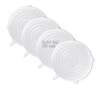 LELE LIFE Confezione da 4 coperchi elasticizzati in silicone di dimensioni uguali, riutilizzabili più spessi e durevoli in silicone, coperchi espandibili, lavabili in lavastoviglie, 25 cm