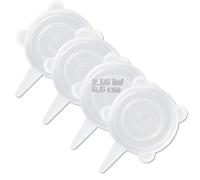 LELE LIFE Confezione da 4 coperchi elasticizzati in silicone di dimensioni uguali, riutilizzabili più spessi e durevoli in silicone, coperchi espandibili, lavabili in lavastoviglie, 6,5 cm