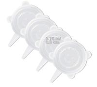 LELE LIFE Confezione da 4 coperchi elasticizzati in silicone di dimensioni uguali, riutilizzabili più spessi e durevoli in silicone, coperchi espandibili, lavabili in lavastoviglie, 9,5 cm