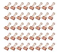 LELE LIFE Confezione da 40 clip per raccoglitori in oro rosa, in metallo, robuste e resistenti, antiruggine, per organizzare documenti, foto, cibo, denaro, ufficio, casa, 19 mm