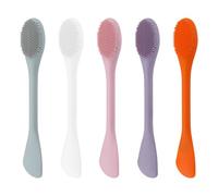 LELE LIFE Confezione da 5 pennelli in silicone per la pulizia e l'esfoliazione del viso, 2 in 1, per l'applicazione di maschere facciali e per la cura della pelle, per fango e punti neri