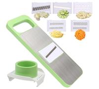 LELE LIFE Mandolina affettatrice 6 in 1 per cucina, affettatrice multi lama con protezione per le mani, per cetrioli, patate, julienne, verdure, grattugia, waffle, fritture