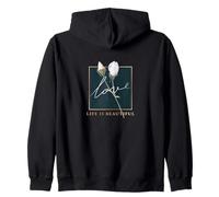 #lele love t-shirt life is beautiful felpa con cappuccio floreale moderno Felpa con Cappuccio