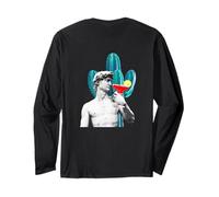 #lele - Maglietta con cappuccio, motivo: Statua David con cactus Maglia a Manica