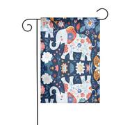 L'elefante allegro YYHWHJDE Immagine dimensioni precise di questa bandiera da giardino è di 30,5 x 45,7 cm, che è un rapporto dorato accuratamente progettato. Si adatta perfettamente alla stragrande