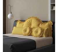 LELEFIDO Grande cuscino per testiera letto, cuscino da lettura, cuscino lungo per lo schienale del divano, cuscino europeo per testiera con 1 cuscino arrotolabile per il collo e 2 cuscini rotondi,