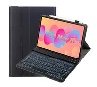 leleyo Custodia per tastiera per Amazon Fire Max 11 11", con tastiera, 7 colori, illuminazione magnetica, rimovibile, layout tedesco QWERTZ per Fire Max 11, nero