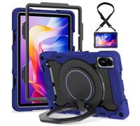 leleyo Custodia per Xiaomi Redmi Pad 2 da 11 pollici, per bambini, con supporto girevole a 360°, con tracolla, antiurto, custodia protettiva per tablet, blu scuro