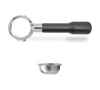 LELIT Bottomless Portafiltro LELIT57 - Include Filtri in Acciaio Inossidabile - Manico Classico - PLA570S - Argento/Nero
