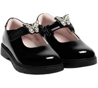 Lelli Kelly Delilah 3 - Scarpe da scuola in pelle verniciata con ciondolo a forma di farfalla, Vernice nera, 30 EU